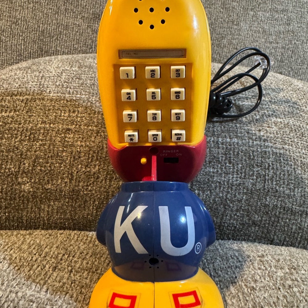 Vintage KU Kansas University Jayhawks Mascot Telephone Not tested - Picture 5 of 8